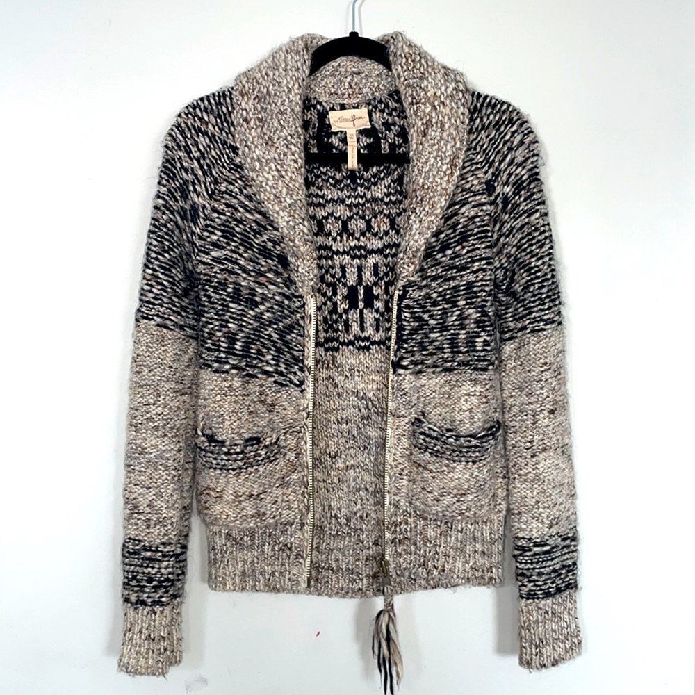 Aritzia Alpaca Wool Zip Up Sweater, XSmall